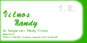 vilmos mandy business card